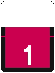 TAB Numeric Label - 1306 Series (Rolls) - 1 - Red