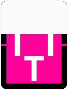 TAB Alphabetic Labels - 1307 Series (Rolls) T- Red