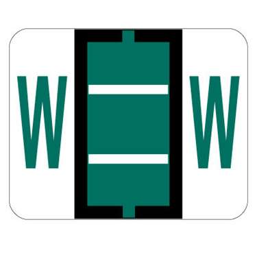 TAB Alphabetic Labels - 1286 Series (Sheet) W- Dk. Green