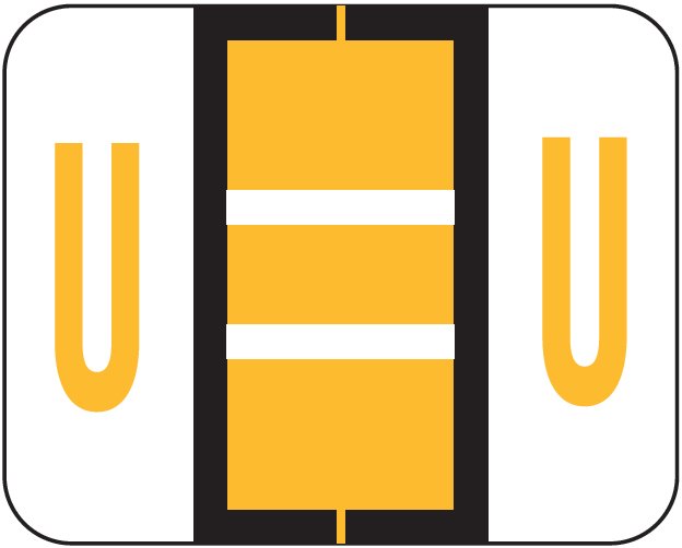 TAB Alphabetic Labels - 1283 Series (Rolls) U- Lt. Orange