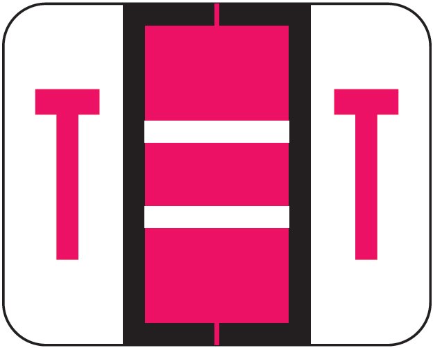TAB Alphabetic Labels - 1283 Series (Rolls) T- Red