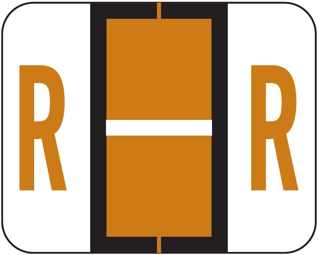 TAB Alphabetic Labels - 1283 Series (Rolls) R- Brown