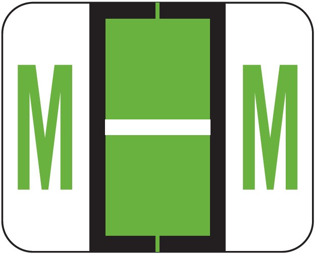 TAB Alphabetic Labels - 1283 Series (Rolls) M- Lt. Green