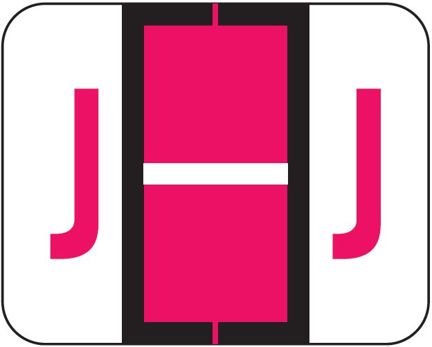 TAB Alphabetic Labels - 1283 Series (Rolls) J- Red