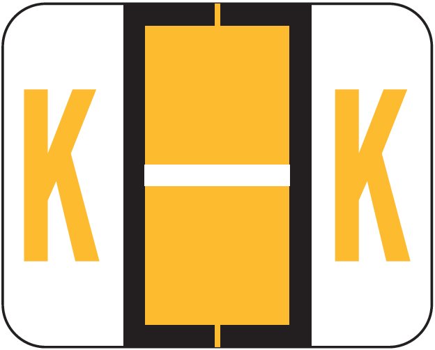 TAB Alphabetic Labels - 1283 Series (Rolls) K- Lt. Orange