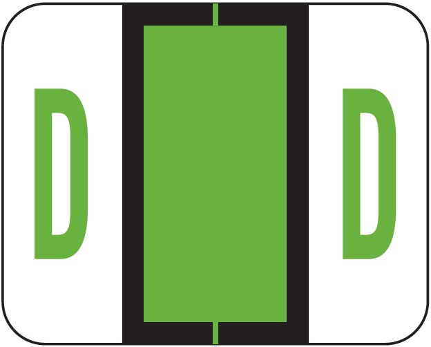 TAB Alphabetic Labels - 1283 Series (Rolls) D- Lt. Green