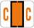TAB Alphabetic Labels - 1283 Series (Rolls) C- Dk. Orange