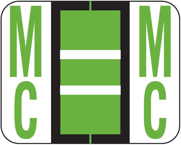 TAB Alphabetic Labels - 1286 Series (Sheet) Mc.- Lt. Green