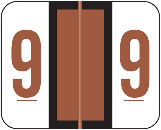 TAB Numeric Labels - 1282 Series (Rolls) - 9 - Brown