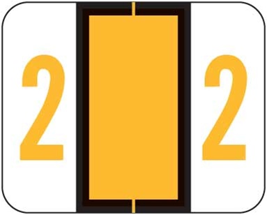 TAB Numeric Labels - 1282 Series (Rolls) - 2 - Lt. Orange