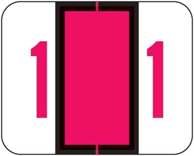 TAB Numeric Labels - 1282 Series (Rolls) - 1 - Red