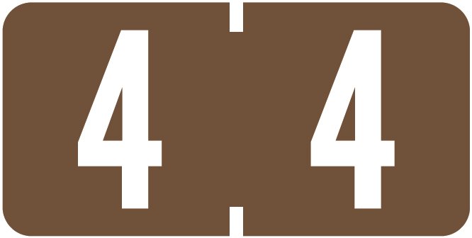 TAB Numeric Labels - 1280 Series (Rolls) - 4 -  Brown