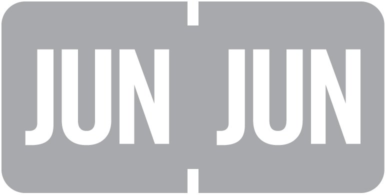 TAB Month Designation Labels (Rolls)- June/Gray