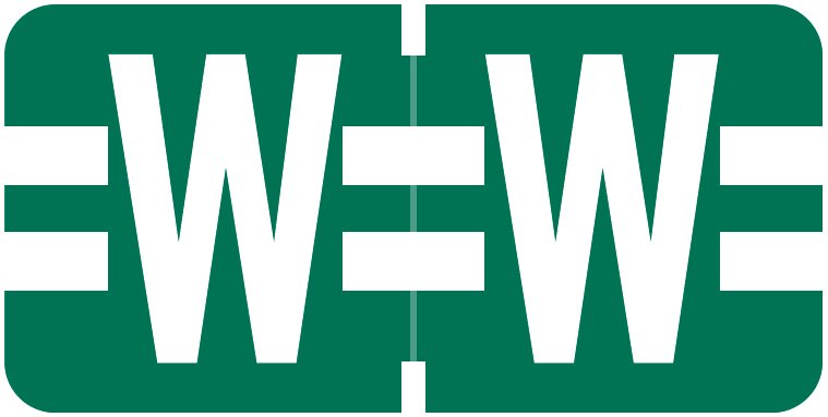 TAB Alphabetic Labels - 1278 Series (Rolls) W- Dk. Green