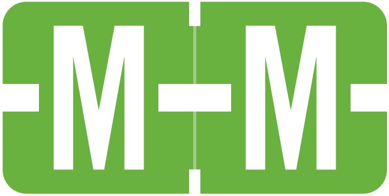 TAB Alphabetic Labels - 1278 Series (Rolls) M- Lt. Green