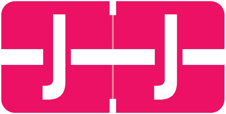 TAB Alphabetic Labels - 1278 Series (Rolls) J- Red