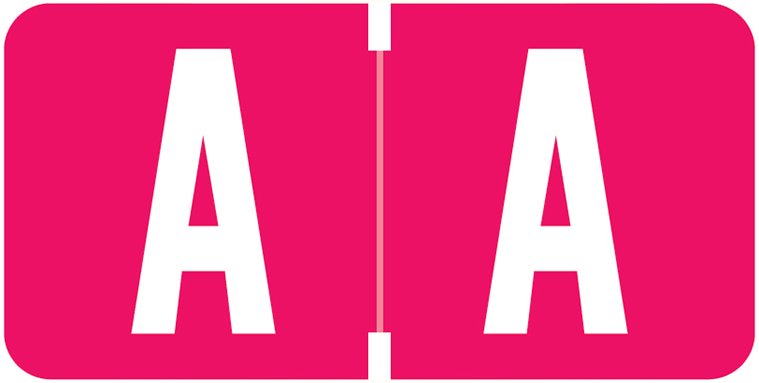 TAB Alphabetic Labels - 1278 Series (Rolls) A- Red