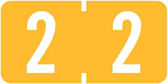 TAB Numeric Labels - 1277 Series (Rolls) - 2 - Lt. Orange