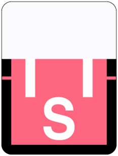 TAB Alphabetic Labels - 1307 Series (Rolls) S- Pink