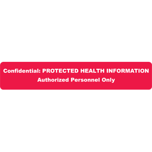"Confidential: Protected Health Information" Label - Red/White - 5-1/2" x 1" - 100/Box