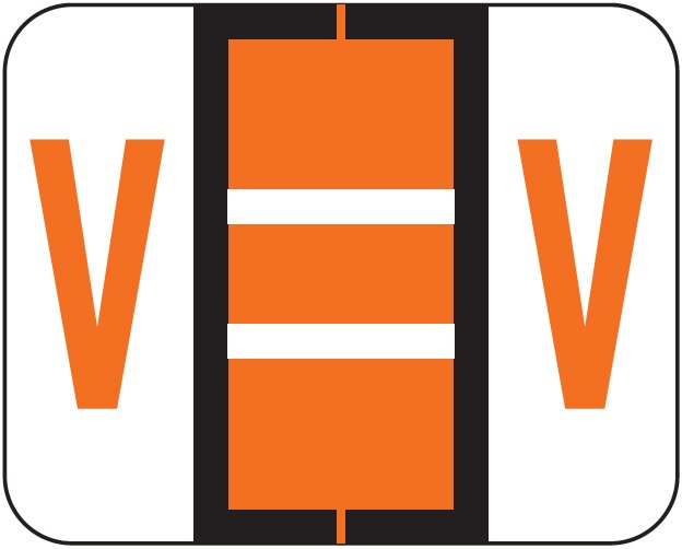 TAB Alphabetic Labels - 1283 Series (Rolls) V- Dk. Orange