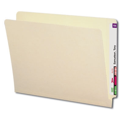 Smead Compatible Legal Size End Tab File Folder - 14 pt. Manila -Standard 3/4" Expansion - Reinforced Tab - Full End Tab - 50/Box