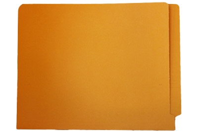GOLDENROD LEGAL SIZE End Tab File Folder w/ Fasteners in Positions 1 & 3 - 11 Pt. Goldenrod colored stock - Reinforced Full End Tab - 50/Box