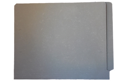 GRAY LEGAL SIZE End Tab File Folder w/ Fasteners in Position 1 & 3 - 11 pt. Gray colored stock - Reinforced Full End Tab - 50/Box