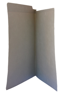 GRAY LEGAL SIZE End Tab File Folder w/ Fasteners in Position 1 & 3 - 11 pt. Gray colored stock - Reinforced Full End Tab - 50/Box