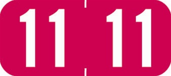 TAB Yearband Label (Rolls of 500) - 2011 - Red - A1287 Series