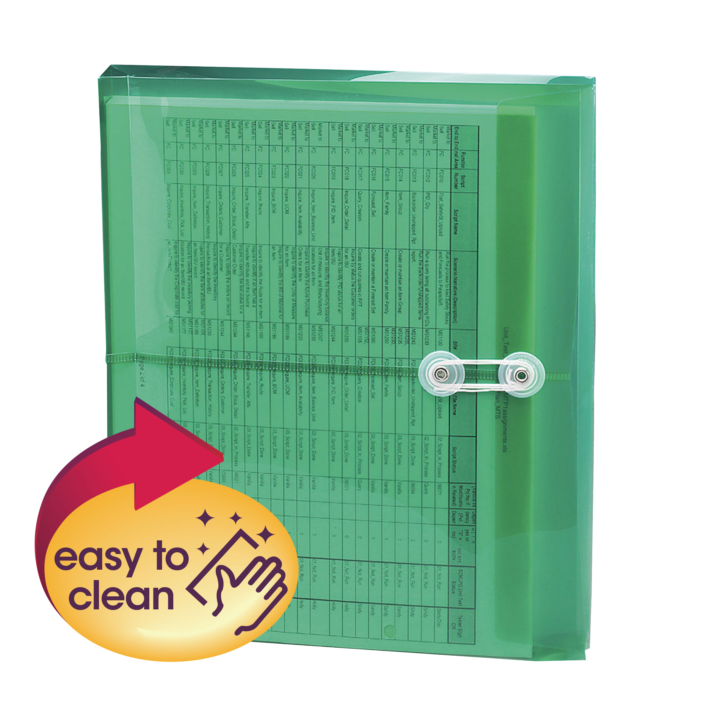 Smead 89523  Poly Envelope, 1-1/4" Expansion, String-Tie Closure, Side Load, Letter Size, Green, 120 Envelopes Per Carton (89523)