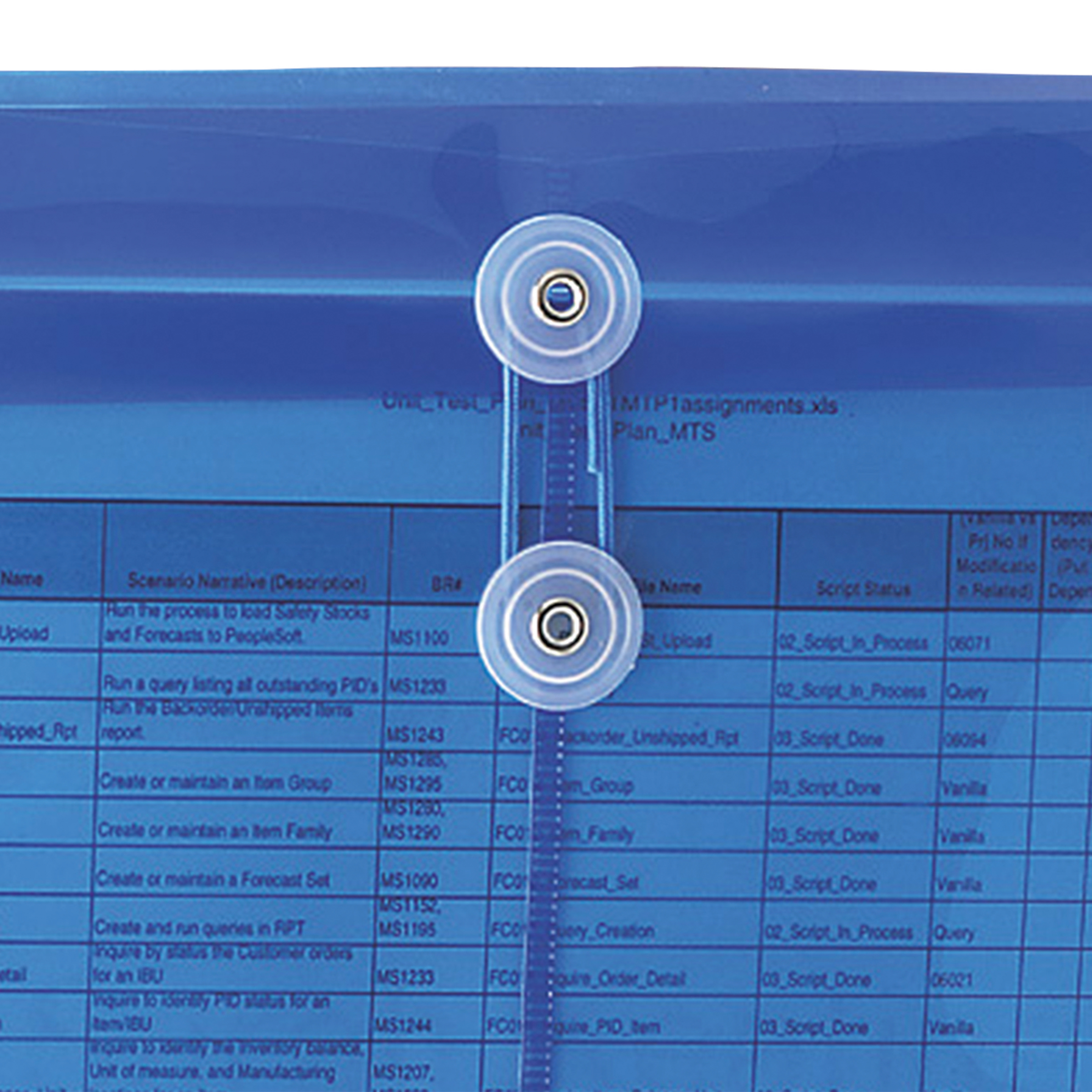 Smead 89522  Poly Envelope, 1-1/4" Expansion, String-Tie Closure, Side Load, Letter Size, Blue, Carton of 120