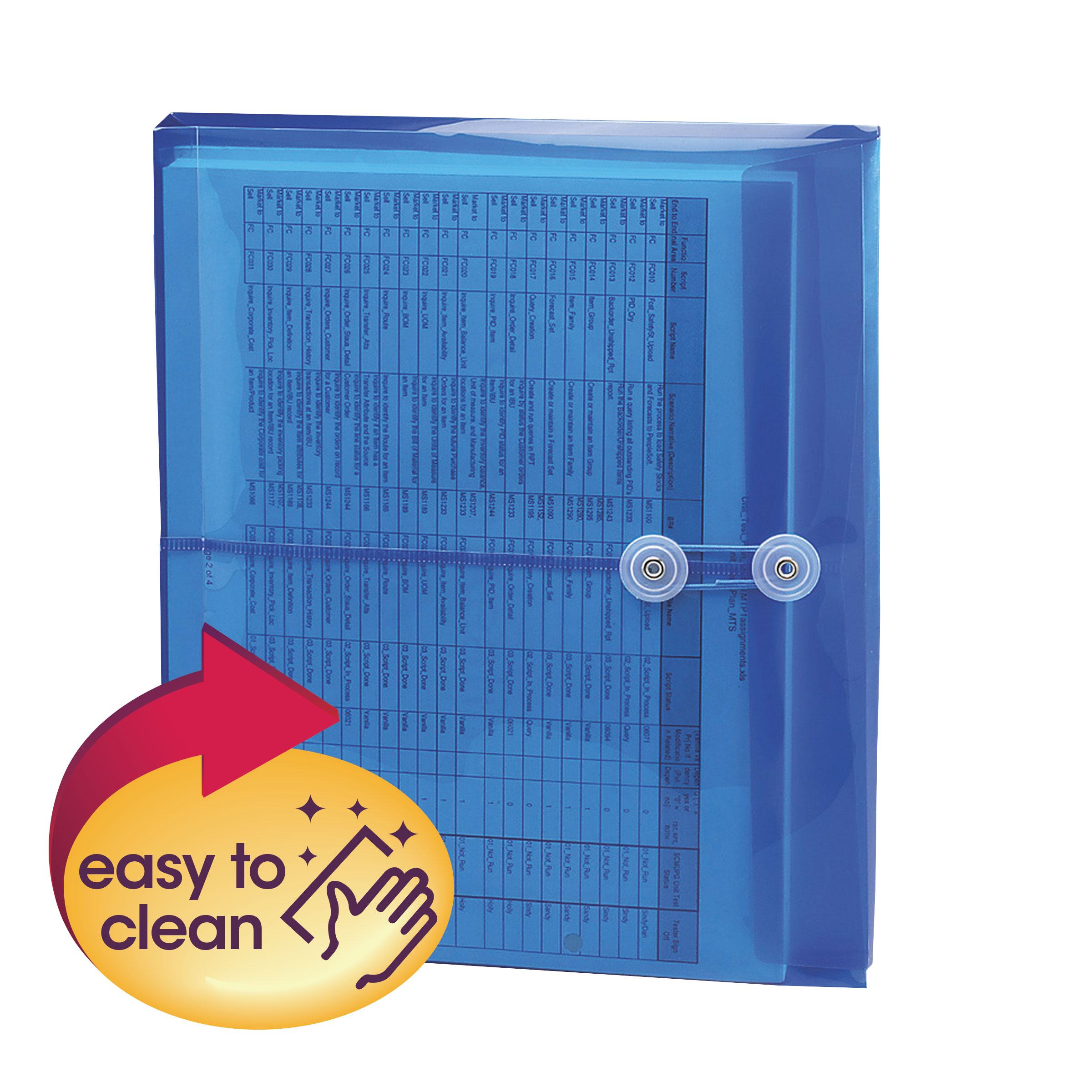 Smead 89522  Poly Envelope, 1-1/4" Expansion, String-Tie Closure, Side Load, Letter Size, Blue, Carton of 120