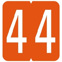GBS Numeric Label - 4 - Orange - Mini Label 1" H x 1-1/4" W -  500 per box