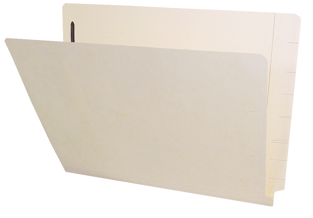 End Tab File Folder w/ Bonded Fasteners in Positions 1 & 3 - Manila - Letter Size - 14 pt - Reinforced Tab - 50/Box