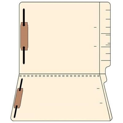 End Tab File Folder w/ Bonded Fasteners in Positions 1 & 3 - Manila - Letter Size - 14 pt - Reinforced Tab - 50/Box