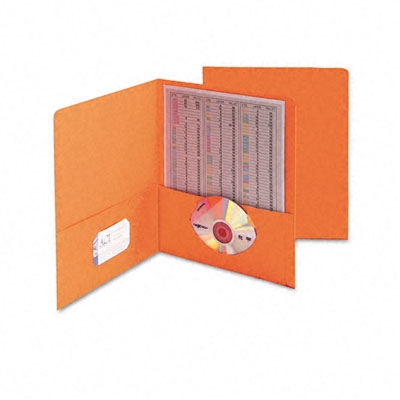 Smead 87858  Two-Pocket Heavyweight Folder, Up to 100 Sheets, Letter Size, Orange, 25 per Box (87858)