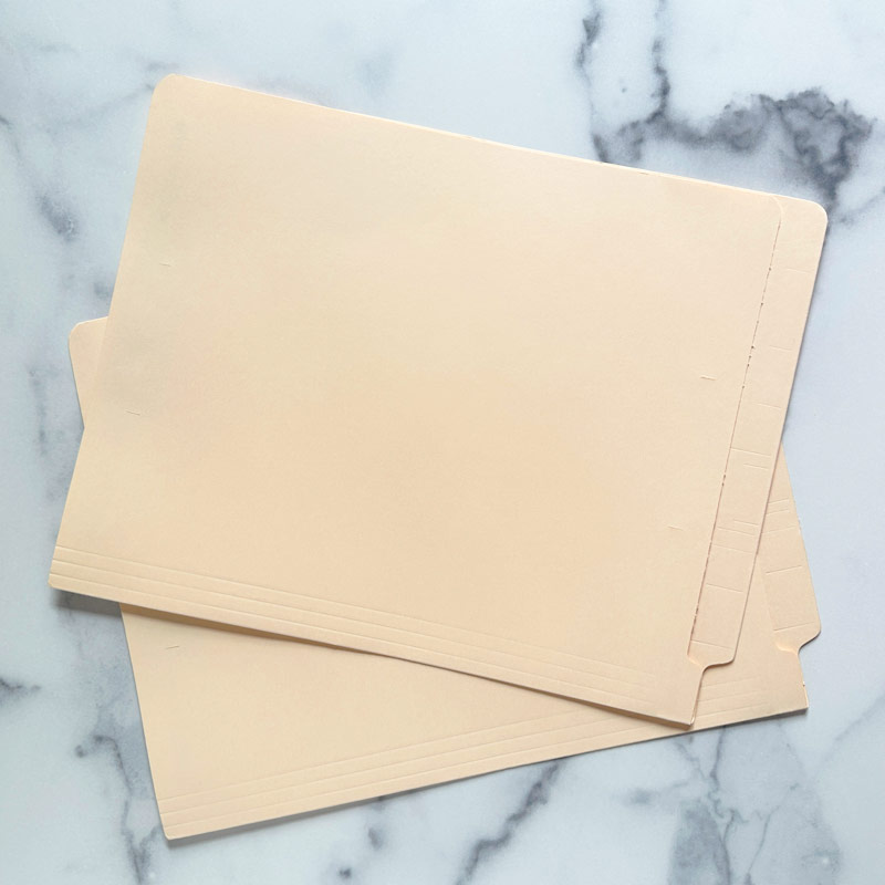 Smead Compatible End Tab File Folder W/ Fasteners In Positions 1 & 3 - 11 Pt. Manila - Letter Size - Front - FilingSupplies.com