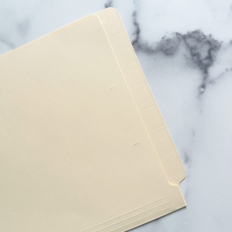 Smead Compatible End Tab Folder - 11 Pt. Manila - Letter Size - Reinforced Full End Tab - Close Up - FilingSupplies.com