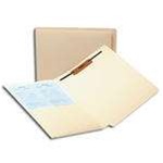 Smead Compatible End Tab Folder With Half Pocket on left and  Fasteners in Positions 1 and 3 - 11 Pt. Manila - Letter Size - Straight Cut Tab - Reinforced Tab; 50 Per Box