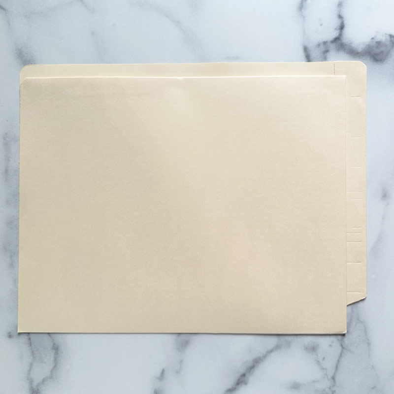 Smead Compatible End Tab Pocket Folder - 1/2 Pocket Inside Front - 11 Pt. Manila - Letter Size - Reinforced Tab - Front - FilingSupplies.com