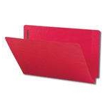 End Tab File Folder w/ Fasteners - Position 1 & 3 - Red - Letter - 11 pt - Reinforced Full End Tab - 50/Box