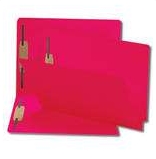 End Tab File Folder w/ Fasteners - Position 1 & 3 - Red - Letter - 11 pt - Reinforced Full End Tab - 50/Box