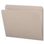 Top Tab File Folder With Fastener, Position 1, Gray, Letter Size, 11 pt, Reinforced Tab, Straight Cut