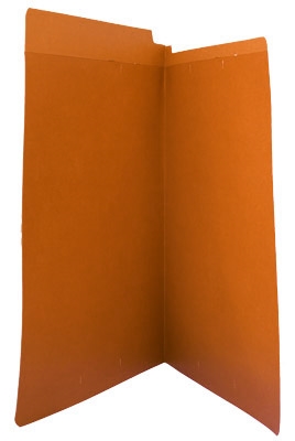 End Tab File Folder w/ Fasteners - Position 1 & 3 - Orange - Letter - 11 pt - Reinforced Full End Tab - 50/Box