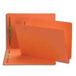 End Tab File Folder w/ Fasteners - Position 1 & 3 - Orange - Letter - 11 pt - Reinforced Full End Tab - 50/Box