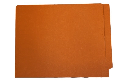 End-Tab Folder - Smead Compatible - 11Pt. End Tab Letter Full Cut - Orange- Reinforced Tab - 100/BX