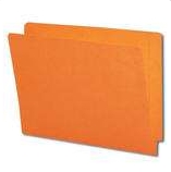 End-Tab Folder - Smead Compatible - 11Pt. End Tab Letter Full Cut - Orange- Reinforced Tab - 100/BX