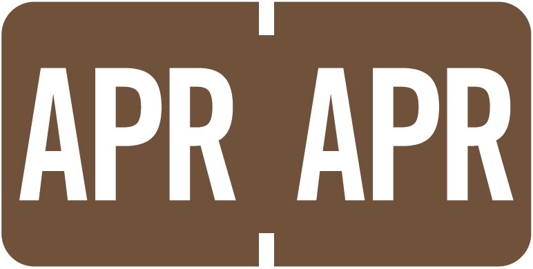 TAB Month Designation Labels (Rolls)- April/Brown