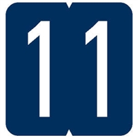 GBS Numeric Label - 1 - Blue - Mini Label 1" H x 1-1/4" W - 500 per box